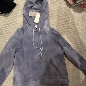 Anarosa hoodie in washed denim hand dye-Love shack Fancy